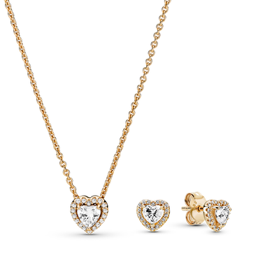 14K Gold Elevated Heart Gift Set